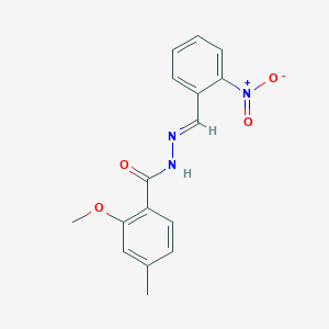 molecular formula C16H15N3O4 B423054 N'-{2-nitrobenzylidene}-2-methoxy-4-methylbenzohydrazide 
