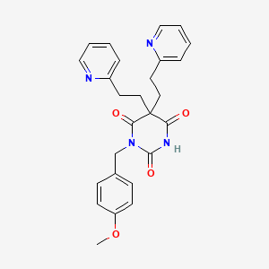 1-(4-methoxybenzyl)-5,5-bis[2-(2-pyridinyl)ethyl]-2,4,6(1H,3H,5H)-pyrimidinetrione