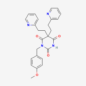 molecular formula C26H26N4O4 B4230542 1-(4-methoxybenzyl)-5,5-bis[2-(2-pyridinyl)ethyl]-2,4,6(1H,3H,5H)-pyrimidinetrione 