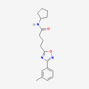 molecular formula C18H23N3O2 B4230550 N-cyclopentyl-4-[3-(3-methylphenyl)-1,2,4-oxadiazol-5-yl]butanamide 