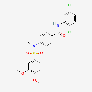 molecular formula C22H20Cl2N2O5S B4230564 N-(2,5-dichlorophenyl)-4-[[(3,4-dimethoxyphenyl)sulfonyl](methyl)amino]benzamide 