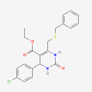 molecular formula C21H21ClN2O3S B4230571 ethyl 6-[(benzylthio)methyl]-4-(4-chlorophenyl)-2-oxo-1,2,3,4-tetrahydro-5-pyrimidinecarboxylate 