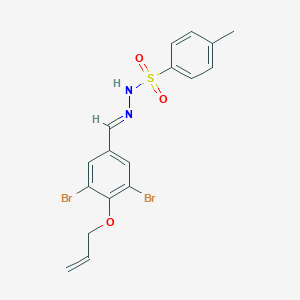 molecular formula C17H16Br2N2O3S B423058 N'-[4-(allyloxy)-3,5-dibromobenzylidene]-4-methylbenzenesulfonohydrazide 