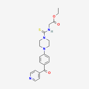 molecular formula C21H24N4O3S B4230581 ethyl N-{[4-(4-isonicotinoylphenyl)-1-piperazinyl]carbonothioyl}glycinate 