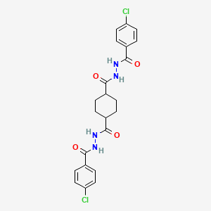 molecular formula C22H22Cl2N4O4 B4230600 N'~1~,N'~4~-bis(4-chlorobenzoyl)-1,4-cyclohexanedicarbohydrazide 