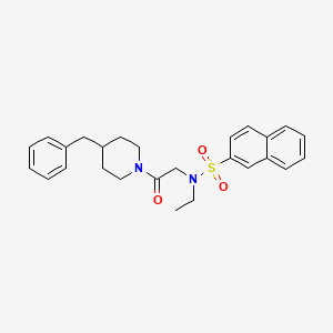 molecular formula C26H30N2O3S B4230614 N-[2-(4-benzyl-1-piperidinyl)-2-oxoethyl]-N-ethyl-2-naphthalenesulfonamide 