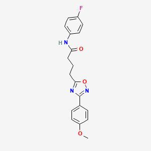 molecular formula C19H18FN3O3 B4230618 N-(4-fluorophenyl)-4-[3-(4-methoxyphenyl)-1,2,4-oxadiazol-5-yl]butanamide 