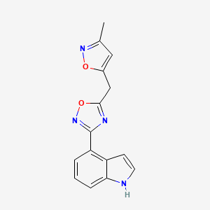 4-{5-[(3-methyl-5-isoxazolyl)methyl]-1,2,4-oxadiazol-3-yl}-1H-indole