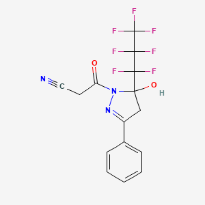 3-[5-(heptafluoropropyl)-5-hydroxy-3-phenyl-4,5-dihydro-1H-pyrazol-1-yl]-3-oxopropanenitrile