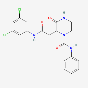 molecular formula C19H18Cl2N4O3 B4230648 2-{2-[(3,5-dichlorophenyl)amino]-2-oxoethyl}-3-oxo-N-phenyl-1-piperazinecarboxamide 