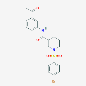 molecular formula C20H21BrN2O4S B4230663 N-(3-acetylphenyl)-1-[(4-bromophenyl)sulfonyl]-3-piperidinecarboxamide 