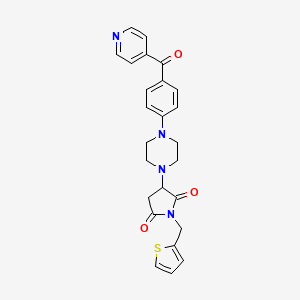molecular formula C25H24N4O3S B4230668 3-[4-(4-isonicotinoylphenyl)-1-piperazinyl]-1-(2-thienylmethyl)-2,5-pyrrolidinedione 