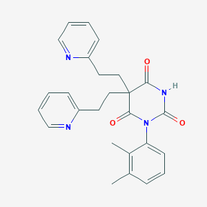 molecular formula C26H26N4O3 B4230702 1-(2,3-dimethylphenyl)-5,5-bis[2-(2-pyridinyl)ethyl]-2,4,6(1H,3H,5H)-pyrimidinetrione 