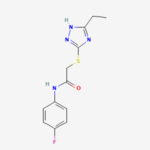 2-[(5-ethyl-4H-1,2,4-triazol-3-yl)thio]-N-(4-fluorophenyl)acetamide