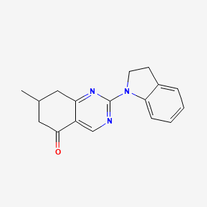 molecular formula C17H17N3O B4230745 2-(2,3-dihydro-1H-indol-1-yl)-7-methyl-7,8-dihydro-5(6H)-quinazolinone 