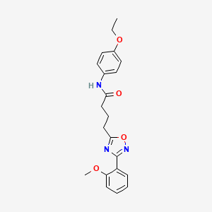 molecular formula C21H23N3O4 B4230756 N-(4-ethoxyphenyl)-4-[3-(2-methoxyphenyl)-1,2,4-oxadiazol-5-yl]butanamide 