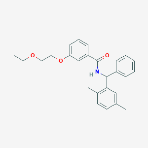 molecular formula C26H29NO3 B4230762 N-[(2,5-dimethylphenyl)(phenyl)methyl]-3-(2-ethoxyethoxy)benzamide 