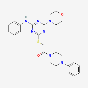 4-(4-morpholinyl)-6-{[2-oxo-2-(4-phenyl-1-piperazinyl)ethyl]thio}-N-phenyl-1,3,5-triazin-2-amine