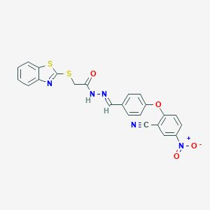 2-(1,3-benzothiazol-2-ylsulfanyl)-N'-(4-{2-cyano-4-nitrophenoxy}benzylidene)acetohydrazide