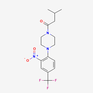 molecular formula C16H20F3N3O3 B4230788 1-(3-methylbutanoyl)-4-[2-nitro-4-(trifluoromethyl)phenyl]piperazine 