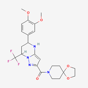 8-{[5-(3,4-dimethoxyphenyl)-7-(trifluoromethyl)-4,5,6,7-tetrahydropyrazolo[1,5-a]pyrimidin-2-yl]carbonyl}-1,4-dioxa-8-azaspiro[4.5]decane