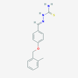 molecular formula C16H17N3OS B423082 (2E)-2-{4-[(2-methylbenzyl)oxy]benzylidene}hydrazinecarbothioamide 