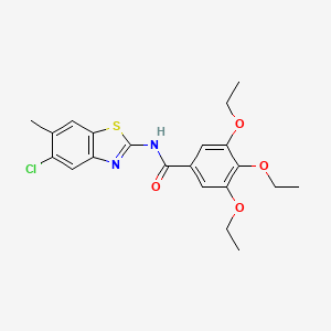 molecular formula C21H23ClN2O4S B4230825 N-(5-chloro-6-methyl-1,3-benzothiazol-2-yl)-3,4,5-triethoxybenzamide 