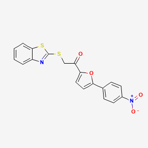 2-(1,3-benzothiazol-2-ylthio)-1-[5-(4-nitrophenyl)-2-furyl]ethanone