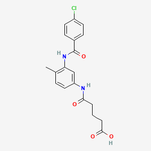 molecular formula C19H19ClN2O4 B4230857 5-({3-[(4-chlorobenzoyl)amino]-4-methylphenyl}amino)-5-oxopentanoic acid 