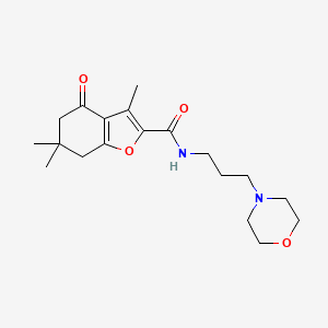 molecular formula C19H28N2O4 B4230864 3,6,6-trimethyl-N-[3-(4-morpholinyl)propyl]-4-oxo-4,5,6,7-tetrahydro-1-benzofuran-2-carboxamide 