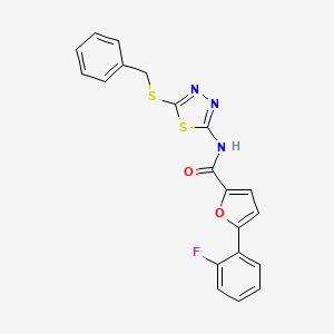 molecular formula C20H14FN3O2S2 B4230868 N-[5-(benzylthio)-1,3,4-thiadiazol-2-yl]-5-(2-fluorophenyl)-2-furamide 