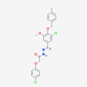 molecular formula C24H22Cl2N2O4 B423091 N'-{3-chloro-5-methoxy-4-[(4-methylbenzyl)oxy]benzylidene}-2-(4-chlorophenoxy)acetohydrazide 