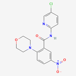 molecular formula C16H15ClN4O4 B4230915 N-(5-chloro-2-pyridinyl)-2-(4-morpholinyl)-5-nitrobenzamide 