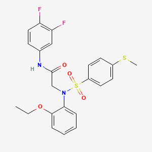 molecular formula C23H22F2N2O4S2 B4230917 N~1~-(3,4-difluorophenyl)-N~2~-(2-ethoxyphenyl)-N~2~-{[4-(methylthio)phenyl]sulfonyl}glycinamide 