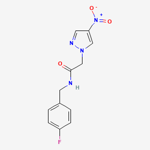 molecular formula C12H11FN4O3 B4230929 N-(4-fluorobenzyl)-2-(4-nitro-1H-pyrazol-1-yl)acetamide 