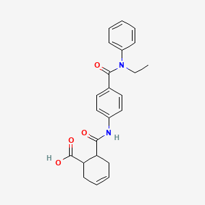 molecular formula C23H24N2O4 B4230935 6-{[(4-{[ethyl(phenyl)amino]carbonyl}phenyl)amino]carbonyl}-3-cyclohexene-1-carboxylic acid 