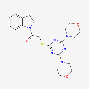 1-{[(4,6-di-4-morpholinyl-1,3,5-triazin-2-yl)thio]acetyl}indoline