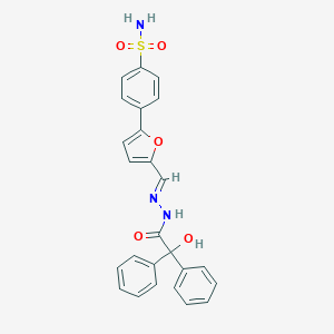 molecular formula C25H21N3O5S B423095 4-{5-[(E)-{2-[hydroxy(diphenyl)acetyl]hydrazinylidene}methyl]furan-2-yl}benzenesulfonamide 