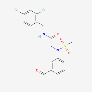 molecular formula C18H18Cl2N2O4S B4230954 N~2~-(3-acetylphenyl)-N~1~-(2,4-dichlorobenzyl)-N~2~-(methylsulfonyl)glycinamide 