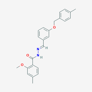 molecular formula C24H24N2O3 B423096 2-methoxy-4-methyl-N'-{3-[(4-methylbenzyl)oxy]benzylidene}benzohydrazide 