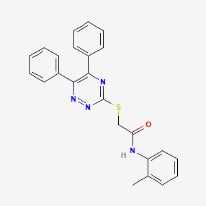 molecular formula C24H20N4OS B4230980 2-[(5,6-diphenyl-1,2,4-triazin-3-yl)thio]-N-(2-methylphenyl)acetamide 