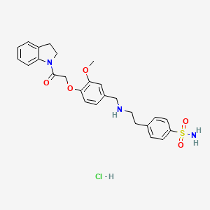 4-[2-[[4-[2-(2,3-Dihydroindol-1-yl)-2-oxoethoxy]-3-methoxyphenyl]methylamino]ethyl]benzenesulfonamide;hydrochloride