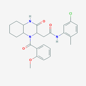 N-(5-chloro-2-methylphenyl)-2-[1-(2-methoxybenzoyl)-3-oxodecahydro-2-quinoxalinyl]acetamide