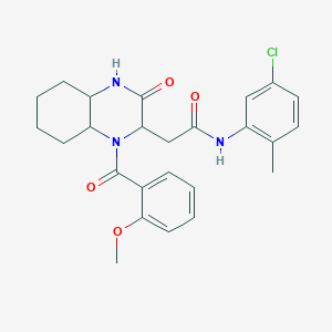 molecular formula C25H28ClN3O4 B4230997 N-(5-chloro-2-methylphenyl)-2-[1-(2-methoxybenzoyl)-3-oxodecahydro-2-quinoxalinyl]acetamide 