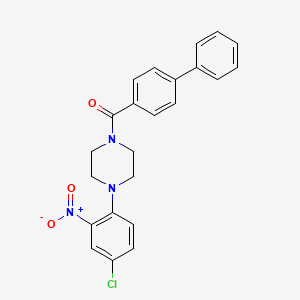 molecular formula C23H20ClN3O3 B4231005 1-(4-biphenylylcarbonyl)-4-(4-chloro-2-nitrophenyl)piperazine 