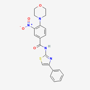molecular formula C20H18N4O4S B4231010 4-(4-morpholinyl)-3-nitro-N-(4-phenyl-1,3-thiazol-2-yl)benzamide 