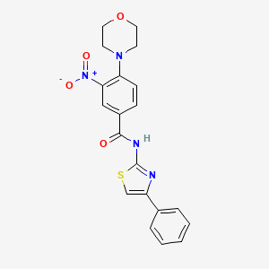 4-(morpholin-4-yl)-3-nitro-N-(4-phenyl-1,3-thiazol-2-yl)benzamide