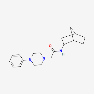 molecular formula C19H27N3O B4231018 N-bicyclo[2.2.1]hept-2-yl-2-(4-phenyl-1-piperazinyl)acetamide 