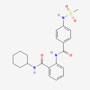 molecular formula C21H25N3O4S B4231025 N-cyclohexyl-2-({4-[(methylsulfonyl)amino]benzoyl}amino)benzamide 