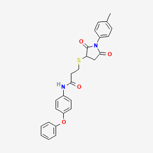 3-{[1-(4-methylphenyl)-2,5-dioxo-3-pyrrolidinyl]thio}-N-(4-phenoxyphenyl)propanamide